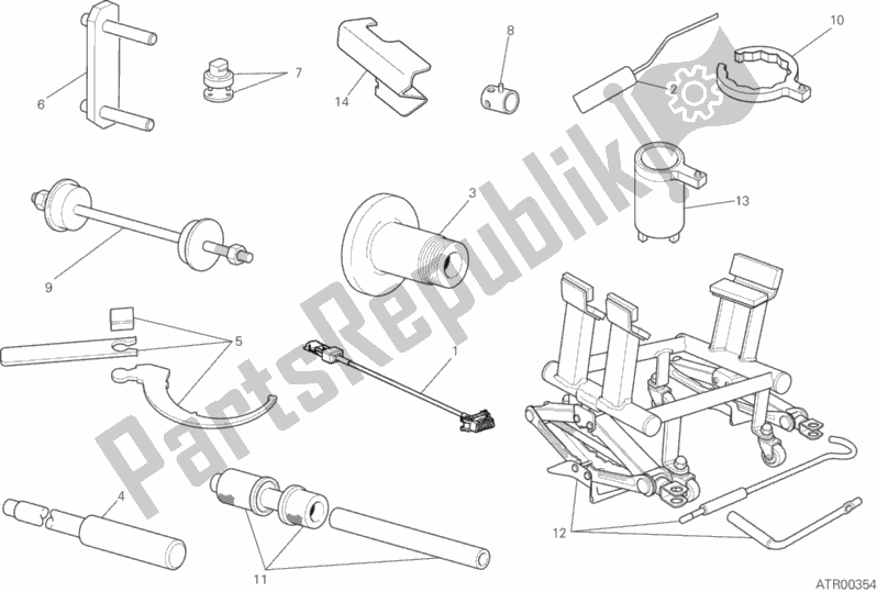 All parts for the 01b - Workshop Service Tools of the Ducati Multistrada 1260 S Pikes Peak Thailand 2018